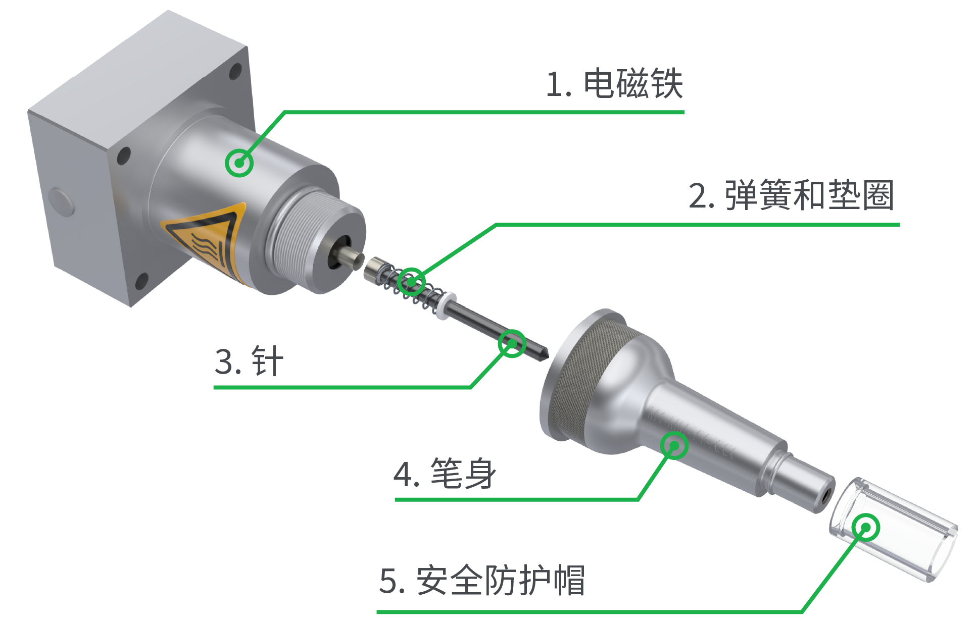 gravotech电磁点针打印头的分解图