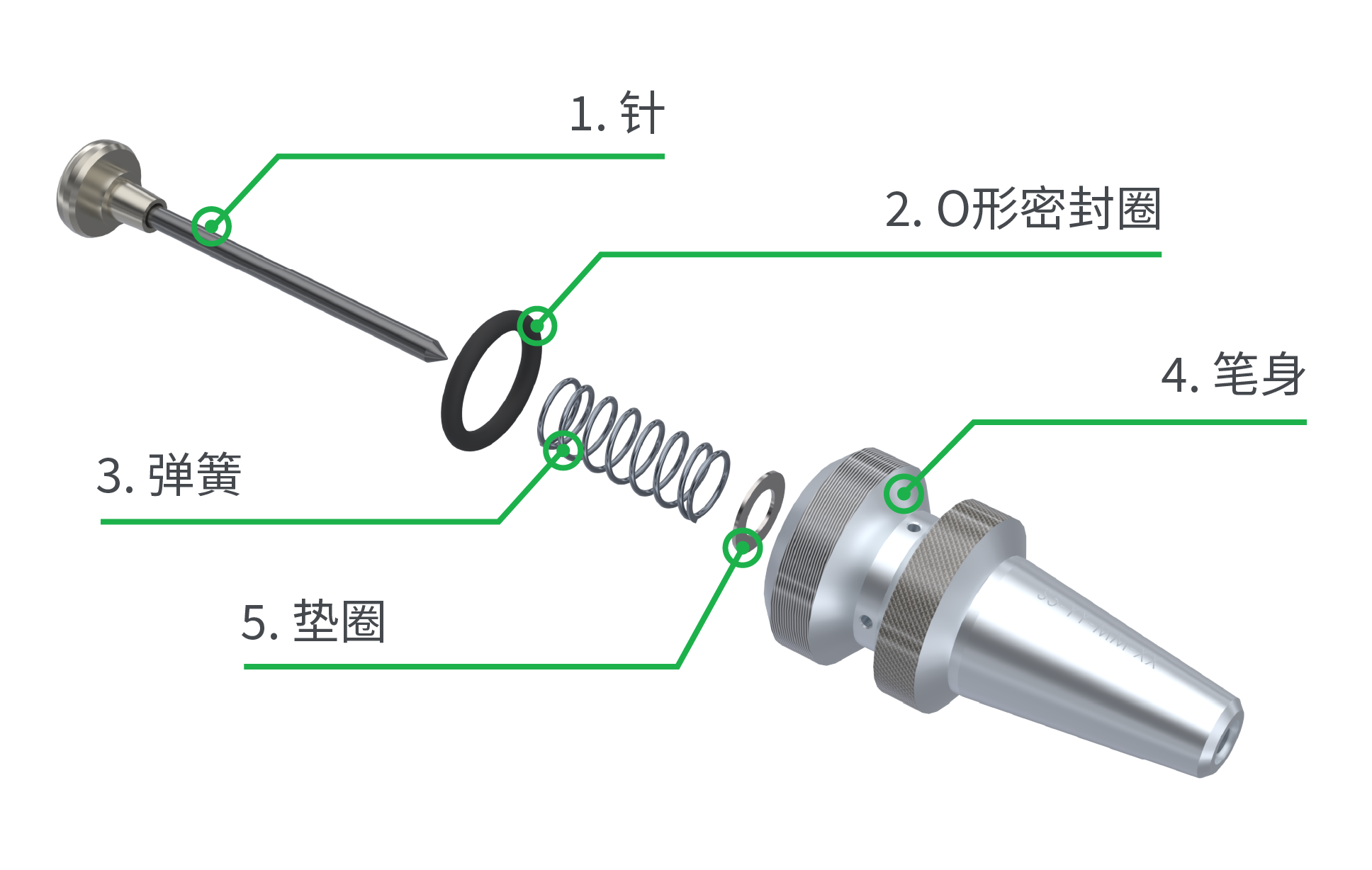 gravotech 气动点针式刻字机的分解图