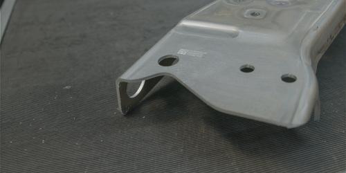 Aluminium automotive part identified with datamatrix for traceability