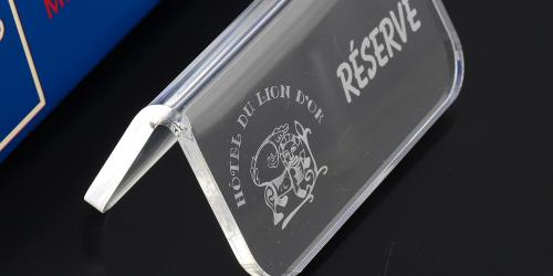 Small signage made with acrylic engraving machine 