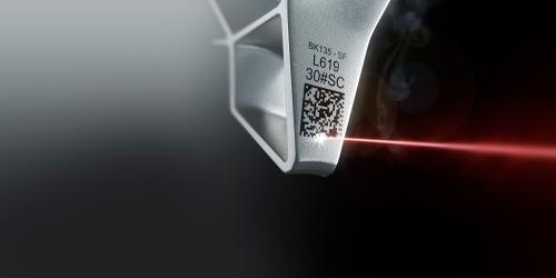 Datamartrix marked with fiber laser engraver