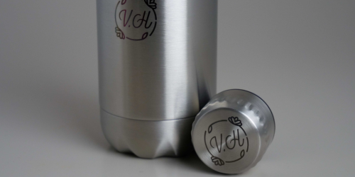 Laser marking metal bottle