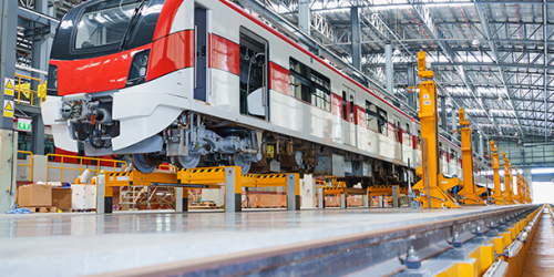 Train factory production line