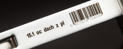 Laser marked metal side bracket