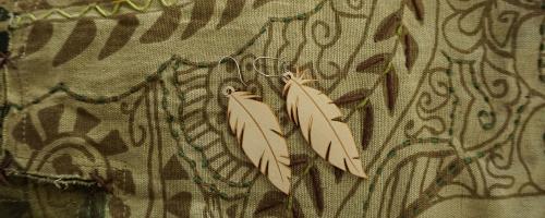 Laser wood earrings fantasy