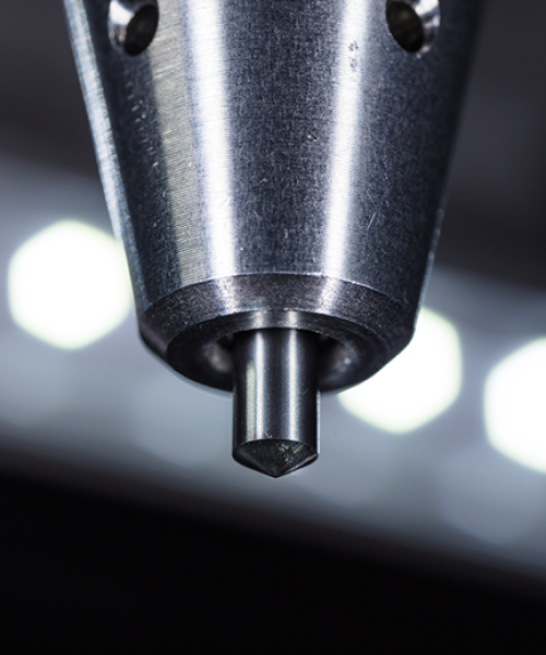 Closeup of Dot peen 3D stylus