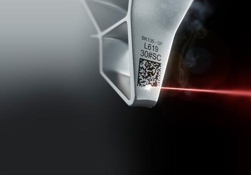 Datamartrix marked with fiber laser engraver