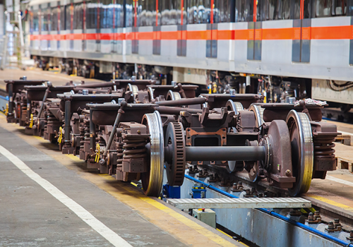 Train bogie wheel production line