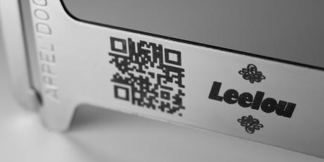 Black Laser Marking of a QR code on a dog collar